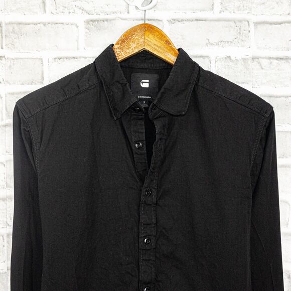 G Star Raw Black Button up Shirt Cotton Long Sleeve Men's Small - Picture 1 of 6